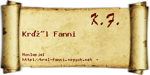 Král Fanni névjegykártya