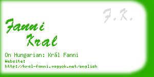 fanni kral business card